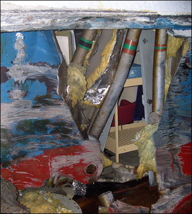Costa Europa - Damage to Crew Cabin - Collision