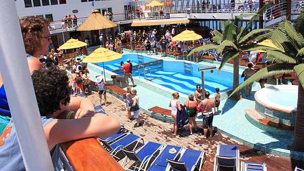 Carnival Ecstasy Cruise Ship - Empty Pool Following List - Buoy?