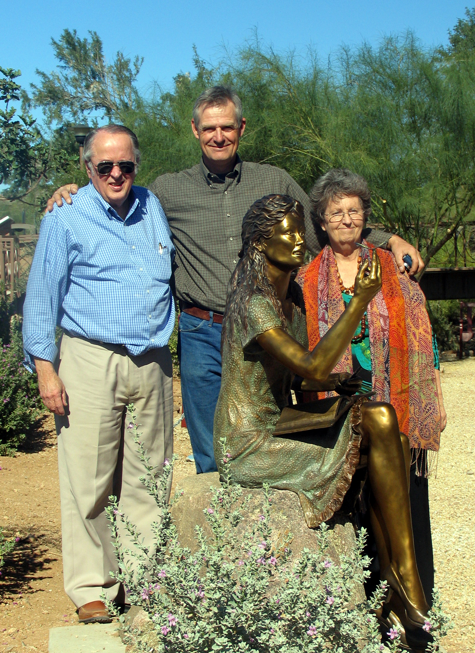 Ken and Carol Carver - with Bob Scheelings, Scupltor, "Gift of Life"