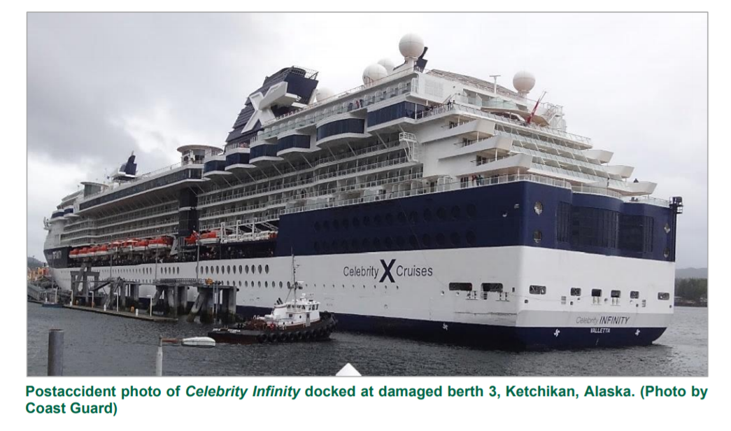 NTSB Blames Master of Celebrity Infinity for Crash into Ketchikan Dock